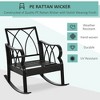 Outdoor Wicker Rocking Chair with Padded Cushions, Aluminum Furniture Rattan Porch Rocker Chair w/ Armrest for Garden, Patio, and Backyard - 4 of 4