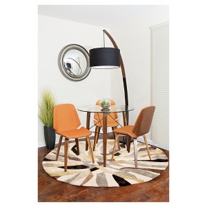 77" Noah Floor Lamp Walnut/Black - LumiSource: Midcentury Modern, Arched, Standing Lamp with Linen Shade - 1 of 4