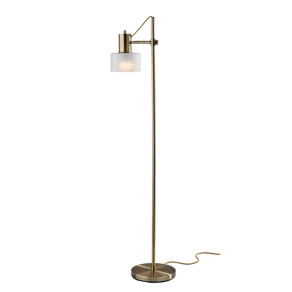 Photos - Floodlight / Street Light Adesso Rhodes Floor Lamp Brass 