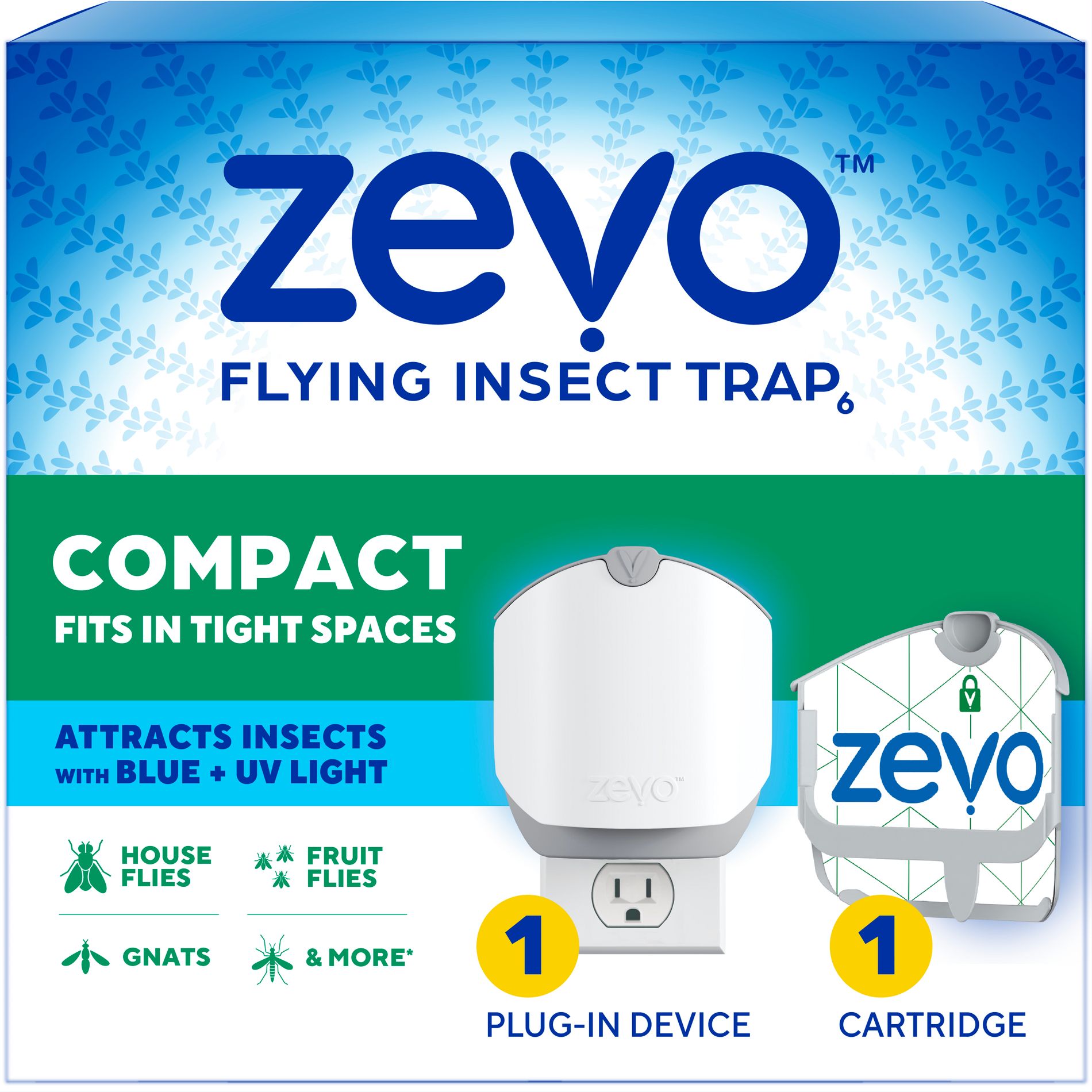 Zevo Compact Flying Insect Trap Starter Kit - 1 Trap + 1 Refill