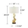 Possini Euro Design Modern Table Lamp 28 3/4" Tall Gold Sculptural Frame White Drum Shade for Living Room Bedroom House Nightstand - 4 of 4