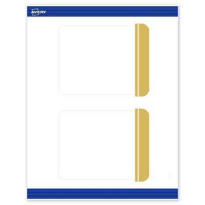 Avery 4.25" x 5.5" Cards, Gold Double-Dipped Edge, 20 ct