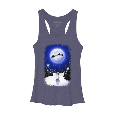 Women's Design By Humans Magical Snowman's Christmas Eve By BluedarkArt Racerback Tank Top