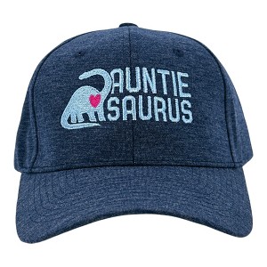 Auntiesaurus Hat Funny Sarcastic Dino Graphic Novelty Cap - Crazy Dog Hat Gift for Aunt Navy Standard - 1 of 4
