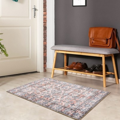 Area Rugs Washable Rug Vintage Non-Slip Rugs Soft Floral Throw Rug