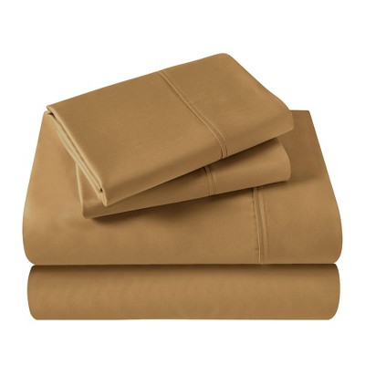 300 Thread Count Rayon From Bamboo Solid Deep Pocket Bed Sheet Set by Blue Nile Mills