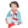 Frosty The Snowman Baby Fleece One Piece Footie Sleeper Holiday Pajama White - 2 of 4