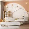 Kumasinova Kids House Bed with Trundle,Twin/Full Size Wooden Bed Frame with Roof,Headboards,Toddler Beds for Kid's Room,Bedroom - 2 of 4