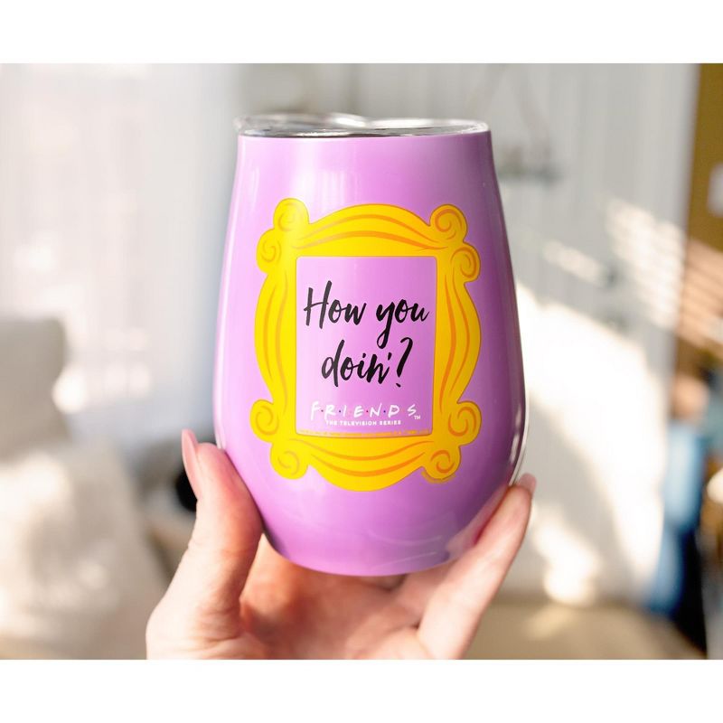 Silver Buffalo Friends "How You Doin?" Double-Walled Stainless Steel Tumbler | Holds 10 Ounces, 4 of 7