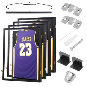 Lockable Jersey Display Shadow Box with UV-Resistant Acrylic, Hangers & Wall Mount, Jersey Frame for Sports Shirts & Memorabilia - 1 of 4