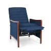 Christopher Knight Home Anaura Channel Stitch Pushback Recliner Navy Blue/Walnut - 4 of 4