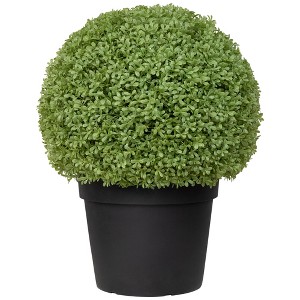 Northlight Boxwood Ball Artificial Topiary in Weighted Pot - 22" - 1 of 4