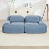 Corduroy 2-Seat Modular Sofa with Curved Armrests, Anti-Slip Base, High-Resilience Sponge, No Assembly Required - 2 of 4