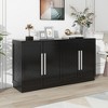 60" Sideboard Buffet Cabinet with Adjustable Shelves, Handles, MDF Storage Cabinet for Kitchen, Dining Room - 4 of 4