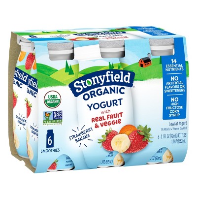 Stonyfield Organic Kids&#39; Strawberry Banana Yogurt Smoothies - 6pk/3.1 fl oz bottles_4