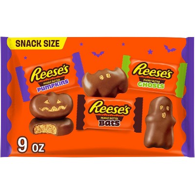 Reese's Peanut Butter Milk Chocolate Assorted Shapes Halloween Candy Snack Size - 9oz