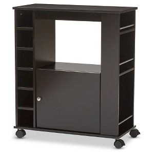 Ontario Modern & Contemporary Dark Brown Wood Modern Dry Bar & Wine Cabinet - Baxton Studio - 1 of 4