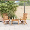 vidaXL Folding Patio Chairs with Armrests Set of 2, Outdoor Wooden Seats for Garden, Solid Teak Wood - 3 of 4