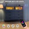 6 Drawer Dresser TV Stand, Modern Bedroom Dresser with Power Outlet & LED Light - 4 of 4
