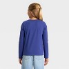 Girls' Long Sleeve 'Smiley' Graphic T-Shirt - Cat & Jack™ Navy Blue - 3 of 4