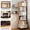 ALEXOUN Rotating Bookshelf on Wheels,360° Spinning Book Shelf Tower,Space-Saving, Narrow Rolling Bookshelves for Small Space,Corner,Bedroom,Office - 4 of 4