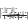vidaXL California King Metal Bed Frame with Headboard & Footboard, Black, Sturdy Steel, No Mattress - 4 of 4