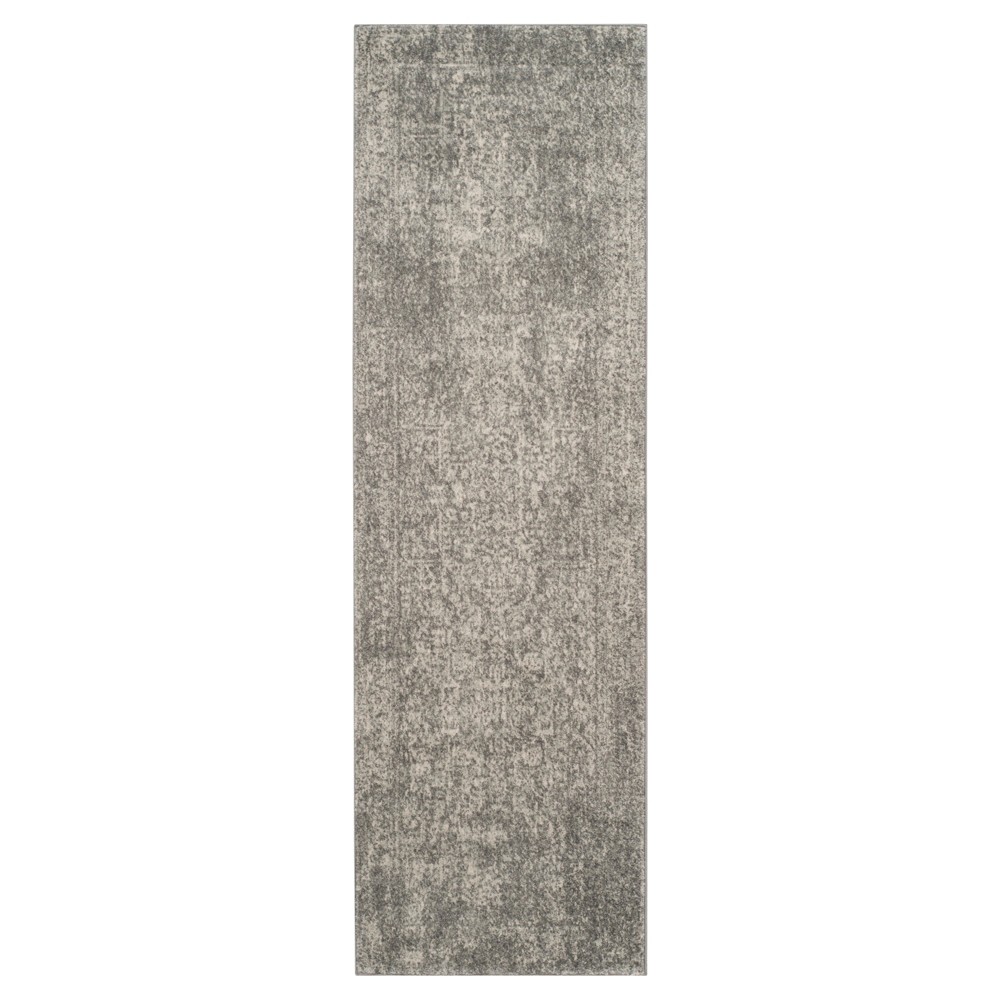 2'2inx21' Loomed Medallion Runner Rug Silver - Safavieh