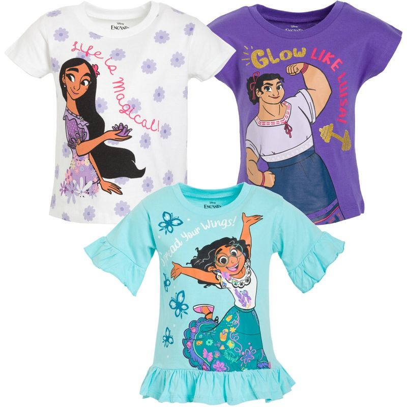 Disney Princess Ariel Snow White Rapunzel Girls 3 Pack T-Shirts Little Kid to Big Kid, 1 of 10