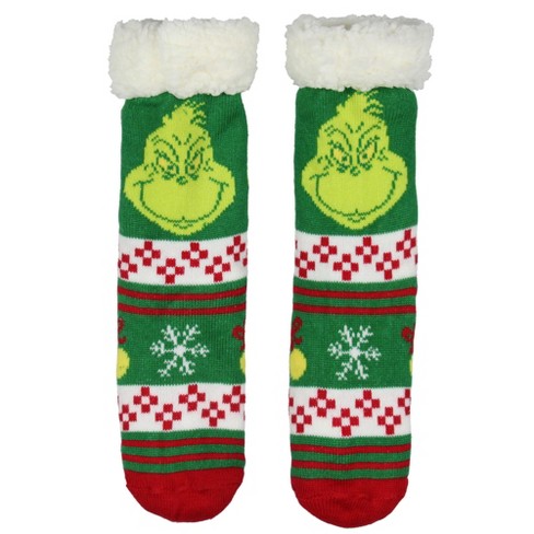 Fuzzy Grinch Socks