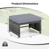 Costway Patio Ottomans Set of 2 PE Rattan Footstools with Removable Cushions & Metal Frame Red/Gray/Black/White/Turquoise/Navy - 3 of 4