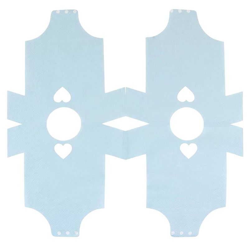 Blue Panda 50-Pack Die-Cut Light Blue Disposable Paper Napkins, Boys One Piece Outfit Design Baby Shower, 4 of 8