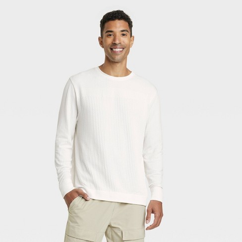 Men's Long Sleeve Seamless Sweater - All In Motion™ Cream L : Target