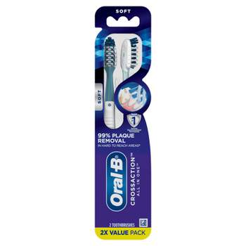 Oral-B CrossAction All In One Toothbrushes, Deep Plaque Removal, Soft - 2ct