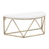 Sagebrook Home 16"L 8"W 7"H Gold-toned Metal Demilune Pattern Wall Shelf with White Painted Wooden Top Shelf for Wall Storage - 2 of 4