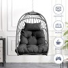 Vynxaria Outdoor garden rattan egg swing chair hanging chair PE hanging chair  gray - 4 of 4