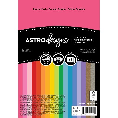 Neenah Paper Creative Collection 65 lb. Cardstock Paper Assorted Colors 72 Sheets/Pack (46416-02/03)