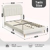 Bed Frame with Storage Headboard, Velvet Upholstered Platform Bed for Kids, Sturdy Wooden Slats, Noise-Free, Easy Assembly, No Box Spring Needed. - 2 of 4