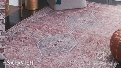 Tucson Red and Beige 8' x 10' Synthetic Area Rug