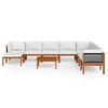 vidaXL 9 Piece Patio Lounge Set in Cream with Cushions - Weather-Resistant Acacia Wood Furniture for Patio, Garden, Living Room - 3 of 4