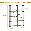 Aoxun 5 Tier Wood Bookshelf Set of 2, Book Shelf with 10 Open Display Shelves & Metal Frame, Brown - 2 of 4