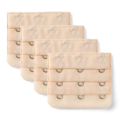 Allegra K Women's 3 Hook 3 Row Stretchy Bra Strap Extenders Hooks Bra Band