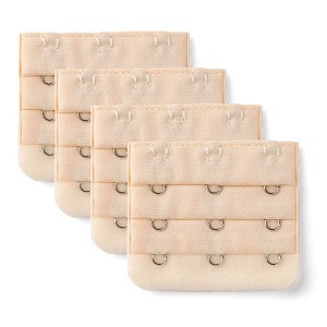 Allegra K Women's 3 Hook 3 Row Stretchy Bra Strap Extenders Hooks Bra Band - 1 of 4