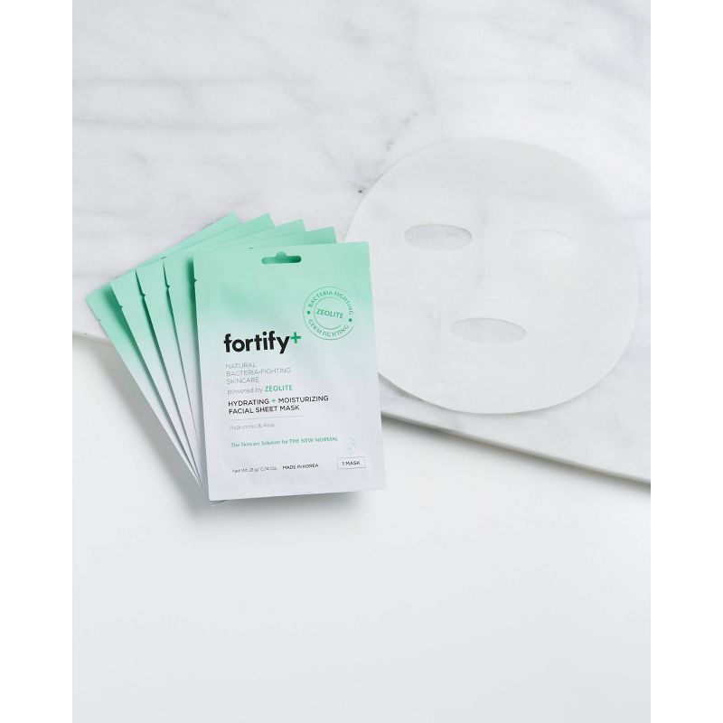 Fortify+ Natural Germ Fighting Skincare Hydrating &#38; Protecting Facial Sheet Mask - 5pk, 4 of 5