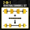 33/44 LB Adjustable Dumbbell Set,Adjustable Dumbbell Weights Strength Training Equipment Work As Dumbbells and Barbells for Home Gym - 3 of 4