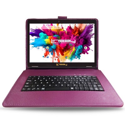 LINSAY 10.1"Octa Core 128GB Storage Android 14 Tablet with Black Style Keyboard and Premium Application Pack Offers INCLUDING : Office Suite
