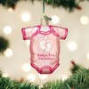 Old World Christmas Glass Blown Ornament for Christmas Tree, Pink Baby - 2 of 4