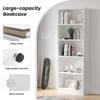 GlasFlength Decorative Bookshelf, Spacious Space and Adjustable Shelf, Open Bookshelves for Bedroom, Living Room, Home Office，White，24.4"*11.6"*68.9" - 4 of 4
