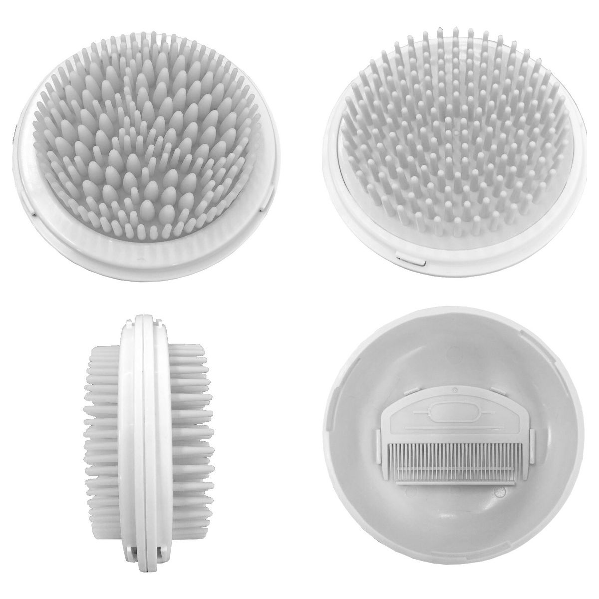 Pet Life Bravel 3-in-1 Travel Pocketed Dual Grooming Brush and Pet Comb, Grey - thumbnail 2