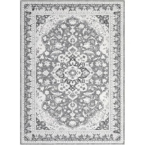 Charming Floral Washable Area Rug - Non-Slip Low Pile Large Rug for Living Room, Bedroom, Farmhouse, Dining Room & Kids Playroom - 1 of 4