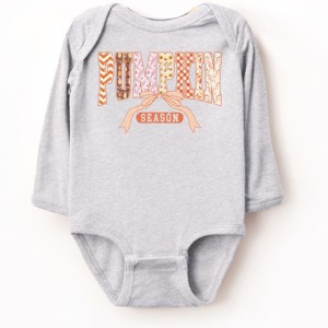 Pumpkin Season Patterns - Baby Long Sleeve Bodysuit - 1 of 3
